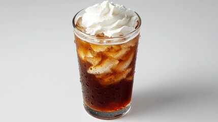 Iced Coffee Drink Topped With Whipped Cream