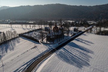 Cerkiew św. Dymitra w Złockiem, Beskid Sądecki, Zima © Maciej G. Szling