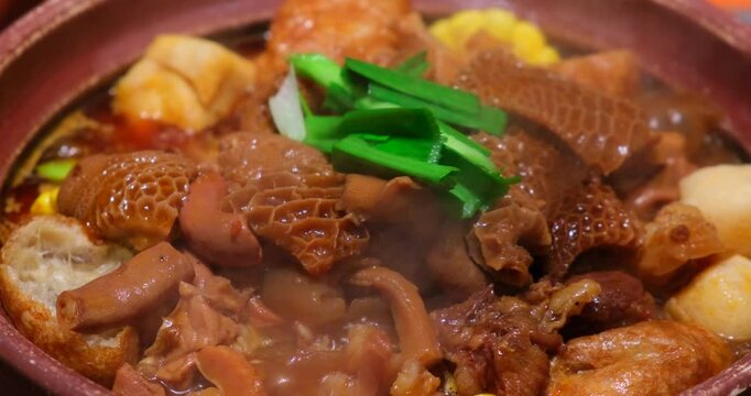 Ngau zap hot pot. Cantonese food made of beef entrails