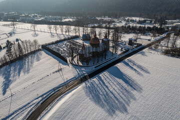 Cerkiew św. Dymitra w Złockiem, Beskid Sądecki, Zima © Maciej G. Szling