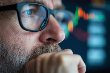  A trader closely analyzing candlestick patterns for precise decision-making