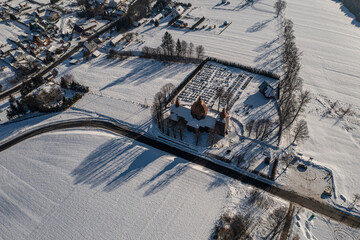 Cerkiew św. Dymitra w Złockiem, Beskid Sądecki, Zima © Maciej G. Szling