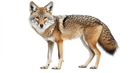 Naklejka premium A realistic depiction of a coyote standing in a neutral pose.