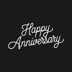 Happy Anniversary Written Text Typography Template Design Vector Illustration for Romantic Celebrations, Wedding Anniversaries, and Personalized Greeting Cards