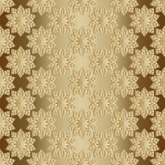 abstract shining seamless golden floral pattern. beige with a transition to a brown background. decorative coating. the cover is embossed.