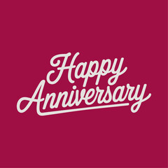 Happy Anniversary Written Text Typography Template Design Vector Illustration for Romantic Celebrations, Wedding Anniversaries, and Personalized Greeting Cards
