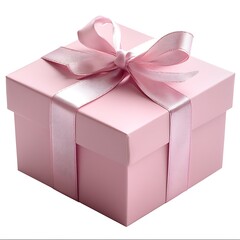 Fototapeta premium A Stylish Pink Gift Box Adorned with a Neat Luxurious Bow.