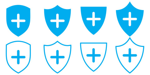 Print  Shield icons set. Protect shield Icon, vector illustration . 1176
