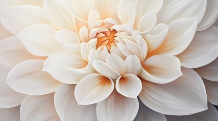 Fototapeta premium Creamy White Dahlia Flower Close Up Detail
