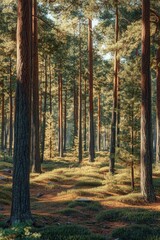 Fototapeta premium Forest with many trees