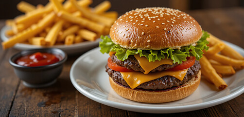 burgur in plates Ai Generated