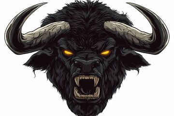 Ferocious Black Bull: A Powerful Illustration