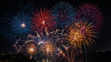 Fireworks light up the sky with dazzling display