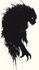 Fototapeta premium Shadow Beast: A Monochrome Masterpiece