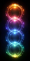 Abstract Geometric Background with Futuristic Gradient Circles and Dynamic Shapes