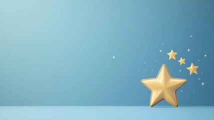 Obraz premium Product Quality Close up of a cartoon product with five stars and a quality guarantee badge, emphasizing its high standards.