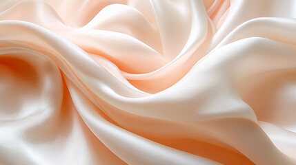 Fototapeta premium Luxurious soft silk fabric with delicate folds and pastel tones.