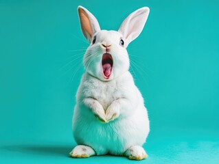 Obraz premium White Rabbit Sitting