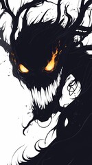 Fototapeta premium Shadow Beast: Digital Painting of a Menacing Creature