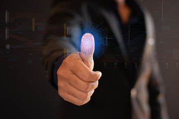 Cybersecurity Data protection Fingerprint or facial scanning to access the security of personal data over secure network connections Biometrics technology Data encryption