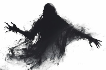 Ethereal Shadow: A Dark Figure in Motion