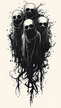 Eerie Quartet: Spectral Figures in the Gloom