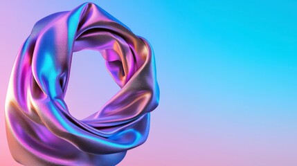 Fototapeta premium Vibrant Twisted Fabric with Gradient Colors in Studio Light