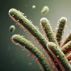 Naklejka premium Clostridium Perfringens Bacteria Illustration, Pathogenic Bacteria Artwork