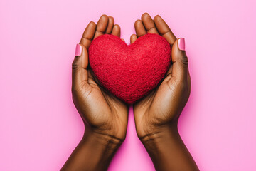 Fototapeta premium Hands holding a red heart isolated