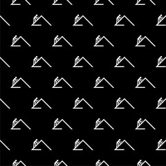 Roofer at work icon pattern seamless isolated on black background