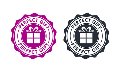 Perfect gift badge design logo template illustration
