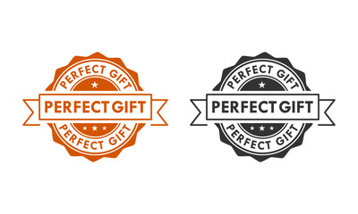Perfect gift badge design logo template illustration