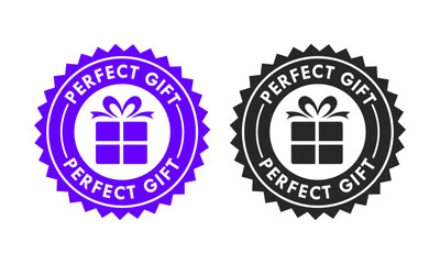 Perfect gift badge design logo template illustration