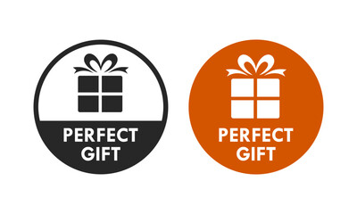 Perfect gift badge design logo template illustration