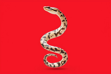 Fototapeta premium Golden snake on a red background, Chinese New Year concept