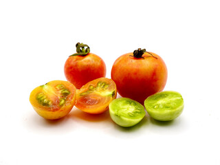 Rampai or Tahiti gooseberry or Malay gooseberry isolated on a clean white background. Rampai tomatoes