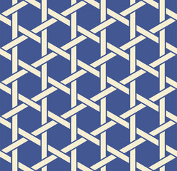 Japanese Hexagon Weave Vector Seamless Pattern