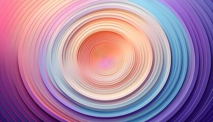 Obraz premium Abstract concentric circle design in pastel tones of pink, purple, and blue