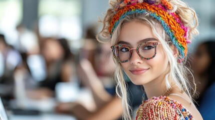 A young activist creating a social campaign highlighting the importance of self-expression and identity