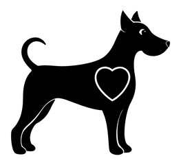 illustration of a black dog