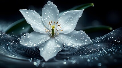 Fototapeta premium A beautiful snowdrop flower on a blurred background