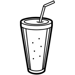 Chic Smoothie Glass Line Art Drawing