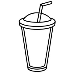 Chic Smoothie Glass Line Art Drawing