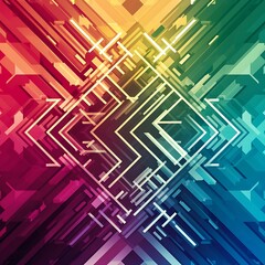 Colorful gradient background with lines, geometric pattern