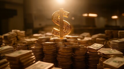 Golden Symbol of Wealth: A Luxurious Display of Monetary Success