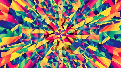 Watercolor colorful bright abstract background of geometric elements