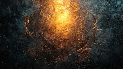 Abstract textured surface with glowing orange and blue hues, creating a dramatic background effect