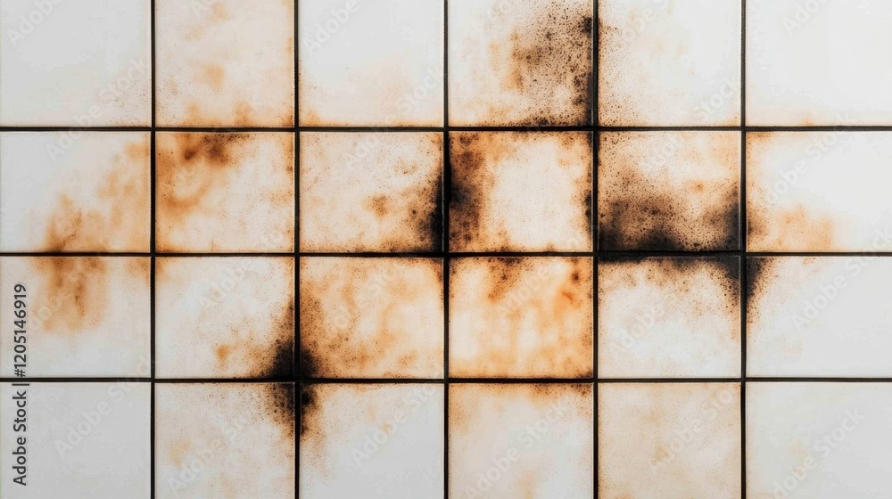 Poster Abstract textured background featuring dark stains on a grid pattern, ideal for various design applications.