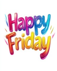 Obraz premium Happy Friday - modern calligraphy watercolor lettering text