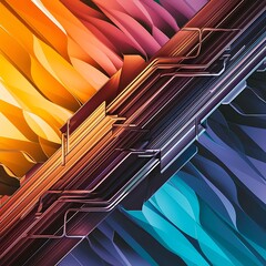 Colorful gradient background with lines, geometric pattern